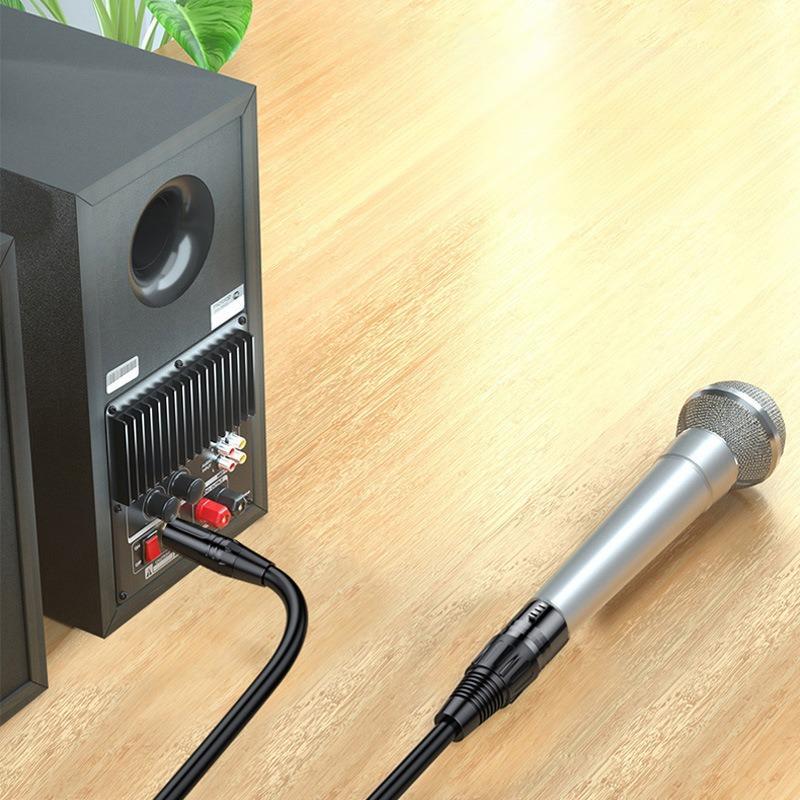 Аудиокабель микрофонный jack 6.35mm - XLR трехжильный для микшера, караоке, папа-мама, 1,5 метра, черный - фото 2 - id-p225060375