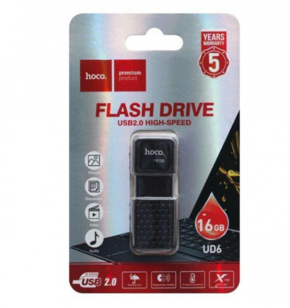 Флешка 16Gb HOCO UD6, USB 2.0 HIGH-SPEED, черный 556425 - фото 6 - id-p225060386