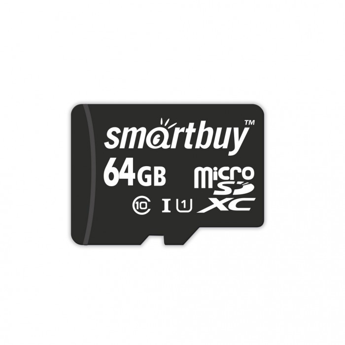 Карта памяти MicroSDXC 64Gb SmartBuy (SB64GBSDCL10-01), класс 10, SD-адаптер 555298 - фото 1 - id-p225060393