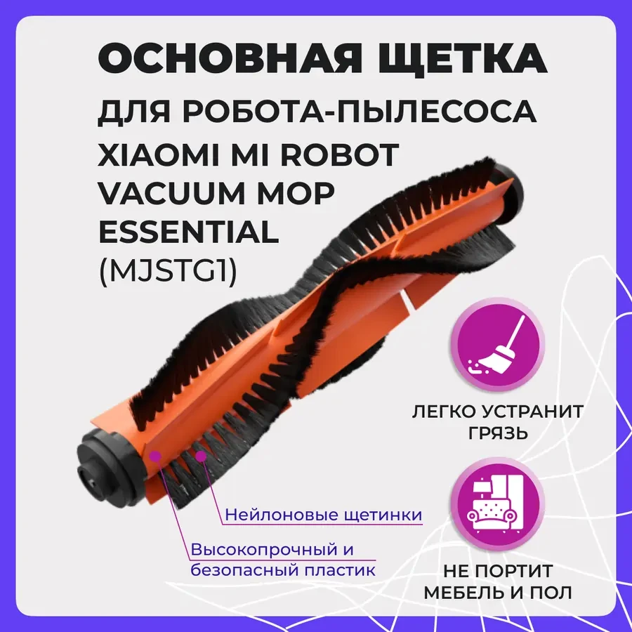 Основная щетка для робота-пылесоса Xiaomi Mi Robot Vacuum-Mop Essential (MJSTG1) 558045 - фото 1 - id-p225059575