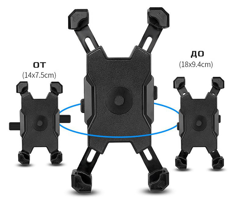 Держатель для телефона на велосипед, мотоцикл, самокат, коляску - велодержатель смартфона MOD04, 3.5-6.8 - фото 2 - id-p225060452