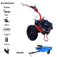 Мотоблок АГАТ (Салют) Л-7,0 ЛЮКС с Прицепом и двигателем Lifan 170F 7.0 л.с. В комплекте (Плуг, сцепка,