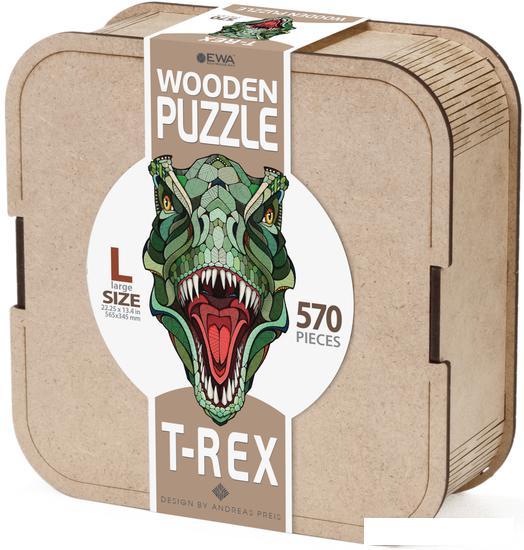 Пазл Eco-Wood-Art Ти-Рекс L в деревянной упаковке (570 эл)