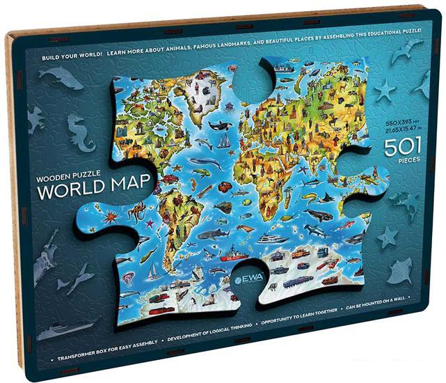Пазл Eco-Wood-Art World Map (501 эл)