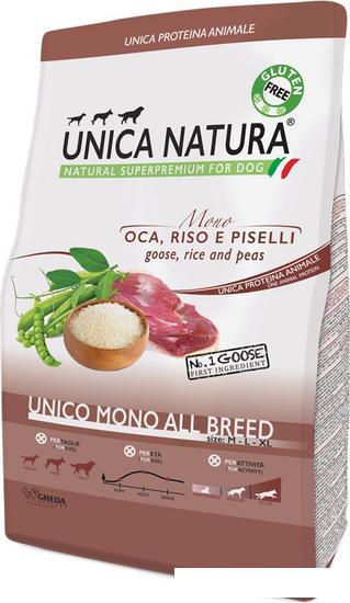 Сухой корм для собак Unica Natura Unico Mono All Breed с гусем, рисом и горохом 2.5 кг - фото 1 - id-p224842820