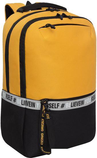 Городской рюкзак Grizzly RU-337-2 (черный/желтый) - фото 1 - id-p224841857