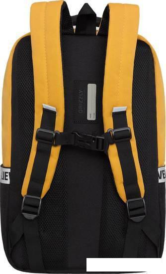 Городской рюкзак Grizzly RU-337-2 (черный/желтый) - фото 3 - id-p224841857