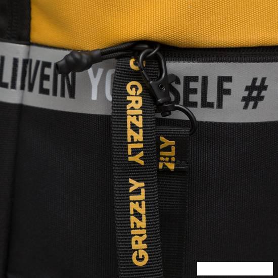 Городской рюкзак Grizzly RU-337-2 (черный/желтый) - фото 7 - id-p224841857