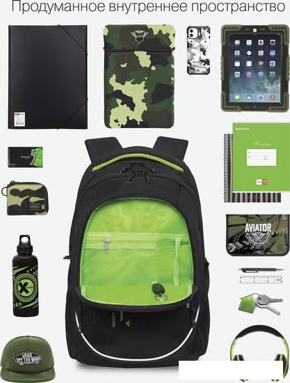 Школьный рюкзак Grizzly RU-335-3 (черный/салатовый) - фото 8 - id-p224841867
