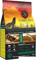 Сухой корм для собак Ambrosia Senior & Sterilized Fresh Turkey & Salmon (для всех пожилых пород,