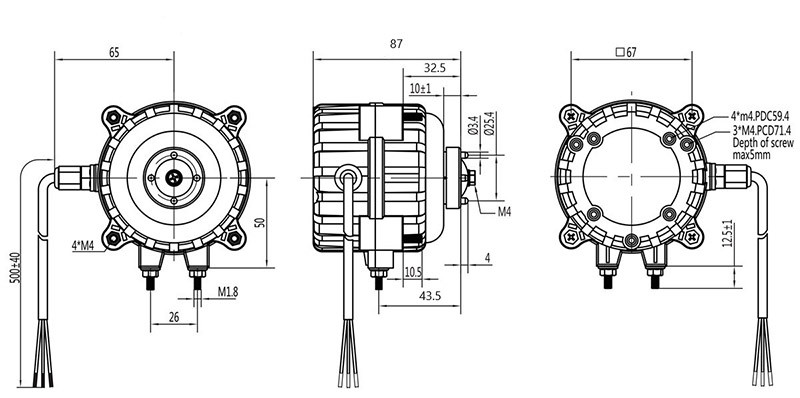 Электродвигатель ECM 7112 (IP65, 15/24 Вт), Weiguang - фото 2 - id-p225061973