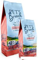 Сухой корм для собак Pet's Brunch с телятиной для взрослых собак мелких пород 4 кг