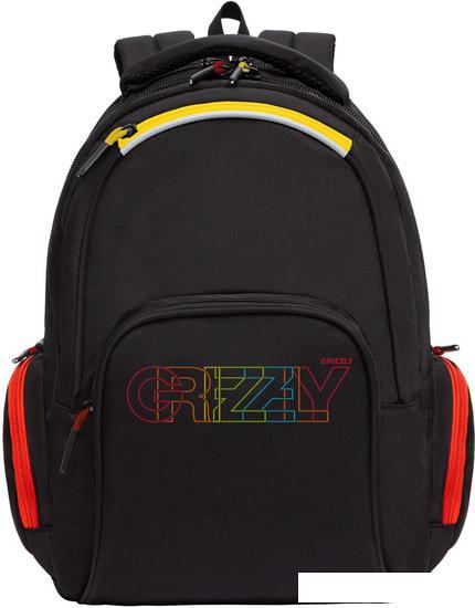 Школьный рюкзак Grizzly RU-233-3/1 (черный/красный) - фото 2 - id-p224844095