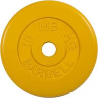 Диск MB Barbell Стандарт 51 мм (1x15 кг, желтый)