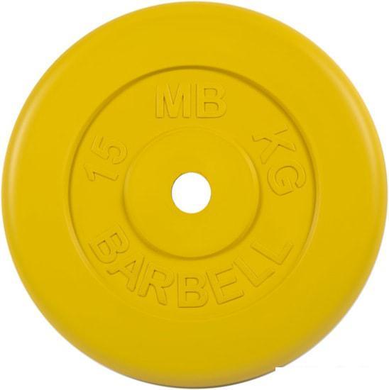 Диск MB Barbell Стандарт 26 мм (1x15 кг, желтый) - фото 1 - id-p224964679