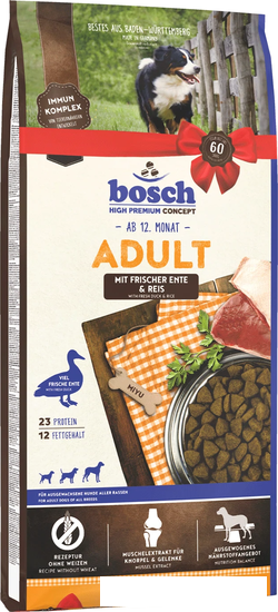 Сухой корм для собак Bosch HPC Adult Duck & Rice (Утка с Рисом) 15 кг - фото 1 - id-p224841632
