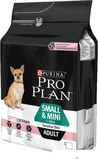 Сухой корм для собак Pro Plan Adult Small & Mini Optiderma Sensitive Skin с лососем 7 кг - фото 1 - id-p224841642
