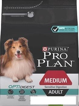 Сухой корм для собак Pro Plan Adult Medium Optidigest Sensitive Digestion с ягненком 3 кг - фото 1 - id-p224841652