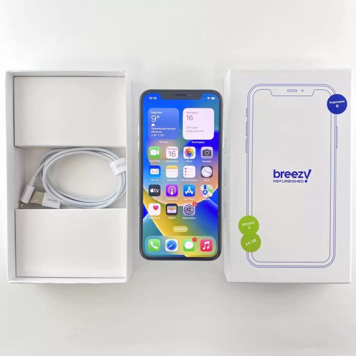 Apple iPhone X 64 GB Silver (Восстановленный) - фото 2 - id-p224969381