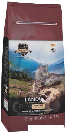 Сухой корм для кошек Landor Sensitive Cat Lamb with Rice 2 кг - фото 1 - id-p224841672
