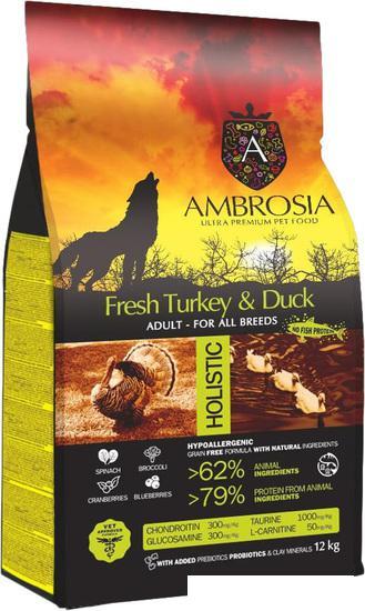 Сухой корм для собак Ambrosia Adult All Breeds Fresh Turkey & Duck (для всех пород с индейкой и уткой) 2 кг - фото 2 - id-p224868729
