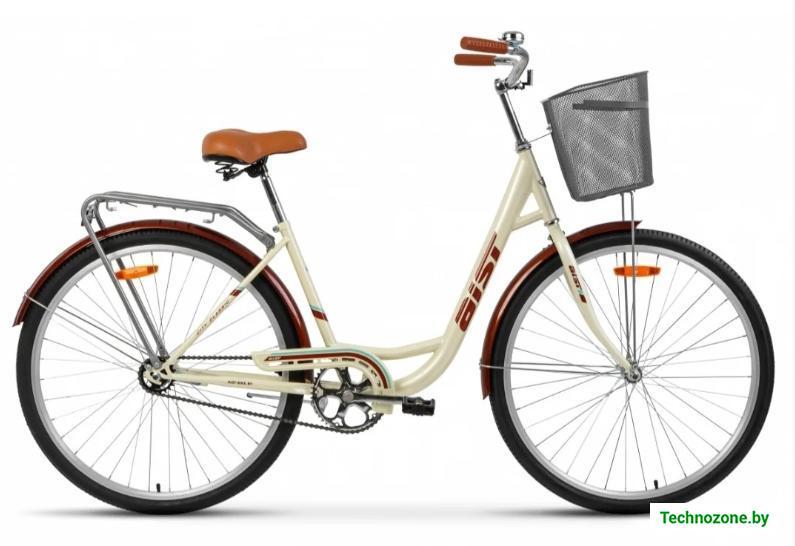 Велосипед AIST 28-245 с корзиной 2022 (бежевый, уценка) - фото 1 - id-p225015026
