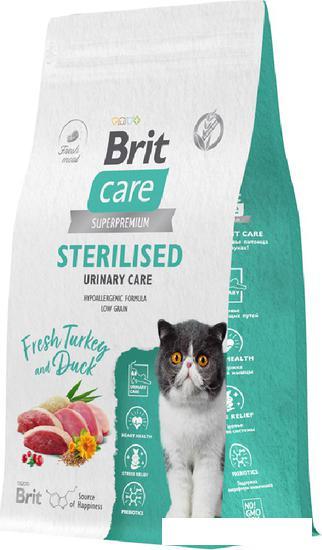 Сухой корм для кошек Brit Superpremium Sterilised с индейкой и уткой для стерилизованных (профилактика МКБ) - фото 2 - id-p224868747