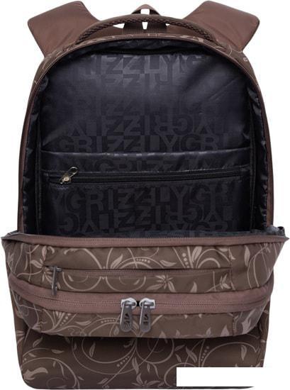 Городской рюкзак Grizzly RD-044-5/3 (шоколадный/орнамент) - фото 4 - id-p224842409