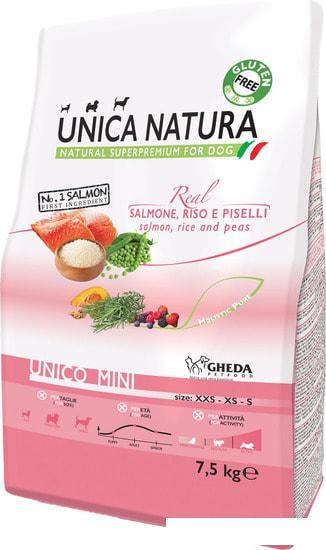 Сухой корм для собак Unica Natura Unico Mini с лососем, рисом и горохом 7.5 кг - фото 1 - id-p224844451