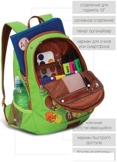 Школьный рюкзак Grizzly RD-041-3/3 (салатовый) - фото 5 - id-p224842434