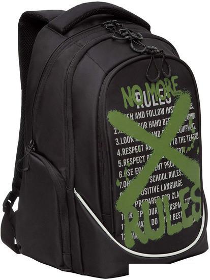 Школьный рюкзак Grizzly RU-335-2 (черный/хаки) - фото 1 - id-p224842449