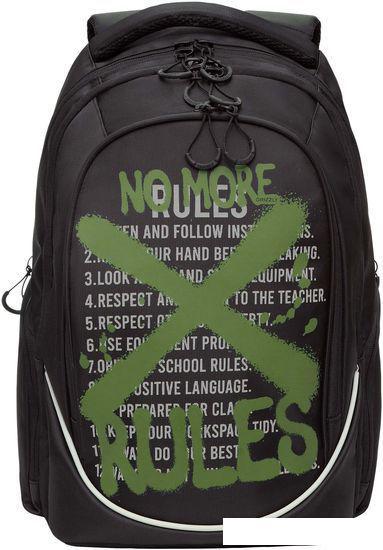 Школьный рюкзак Grizzly RU-335-2 (черный/хаки) - фото 2 - id-p224842449