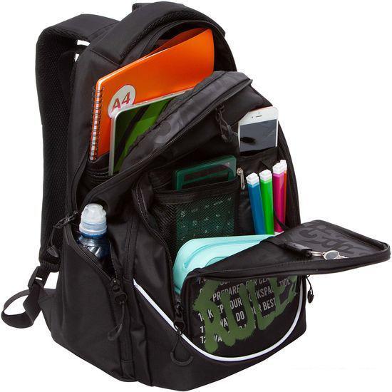 Школьный рюкзак Grizzly RU-335-2 (черный/хаки) - фото 6 - id-p224842449