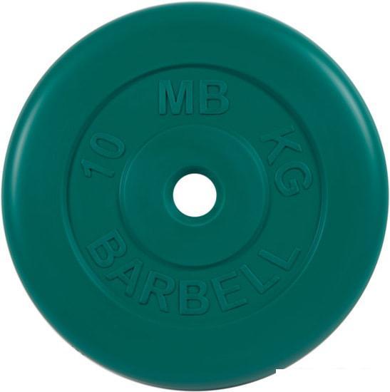 Диск MB Barbell Стандарт 26 мм (1x10 кг, зеленый) - фото 1 - id-p224963884