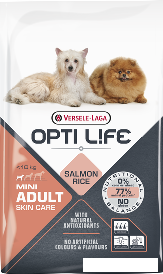 Сухой корм для собак Versele Laga Opti Life Adult Skin Care Mini с лососем и рисом 7.5 кг - фото 1 - id-p224842477