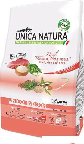 Сухой корм для кошек Unica Natura Unico Indoor с ягненком, рисом и горохом 1.5 кг - фото 1 - id-p224842495