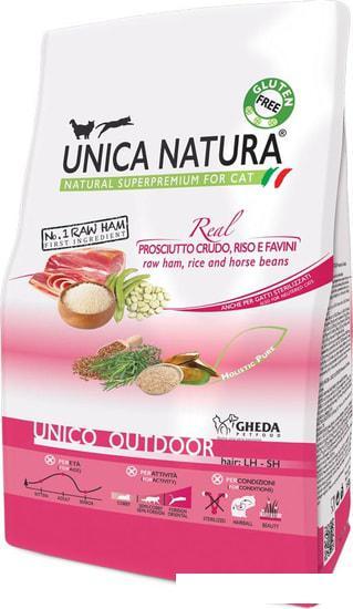 Сухой корм для кошек Unica Natura Unico Outdoor с ветчиной, рисом и бобами 1.5 кг - фото 1 - id-p224843584