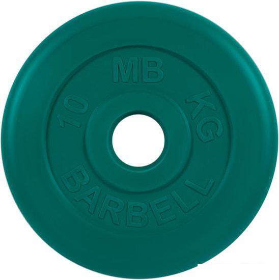 Диск MB Barbell Стандарт 51 мм (1x10 кг, зеленый) - фото 1 - id-p224843622