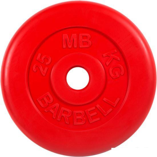Диск MB Barbell Стандарт 51 мм (1x25 кг, красный) - фото 1 - id-p224844608