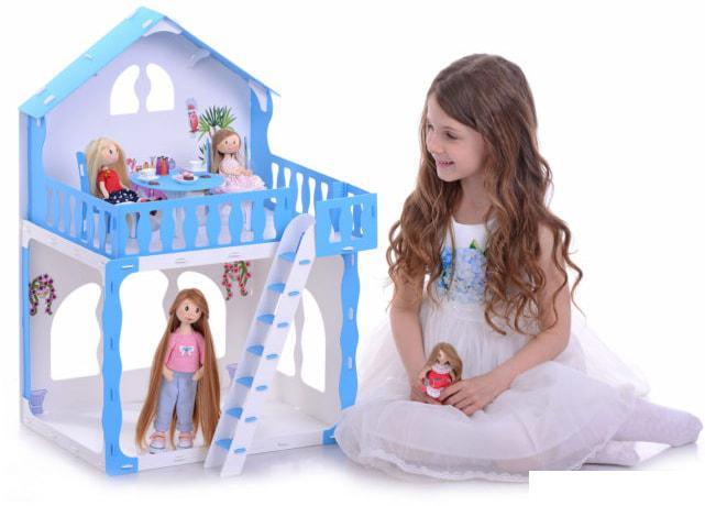 Кукольный домик Krasatoys Дом Марина с мебелью 000266 (белый/голубой) - фото 2 - id-p224844621