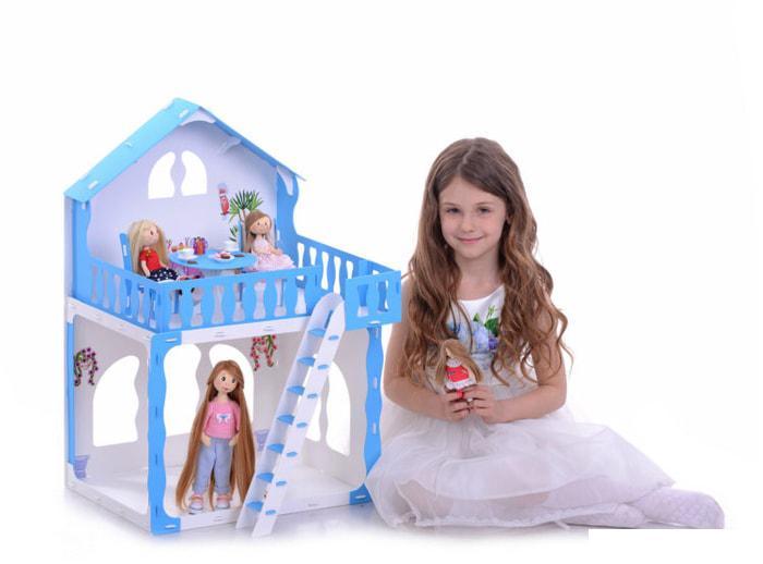 Кукольный домик Krasatoys Дом Марина с мебелью 000266 (белый/голубой) - фото 5 - id-p224844621