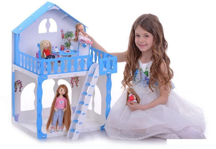 Кукольный домик Krasatoys Дом Марина с мебелью 000266 (белый/голубой) - фото 7 - id-p224844621