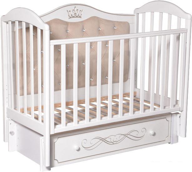 Классическая детская кроватка Антел Anita 999 с мягкой стенкой (белый) - фото 1 - id-p224844637