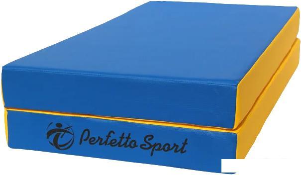 Cпортивный мат Perfetto Sport №3 складной 100x100x10 (синий/желтый) - фото 1 - id-p224964047
