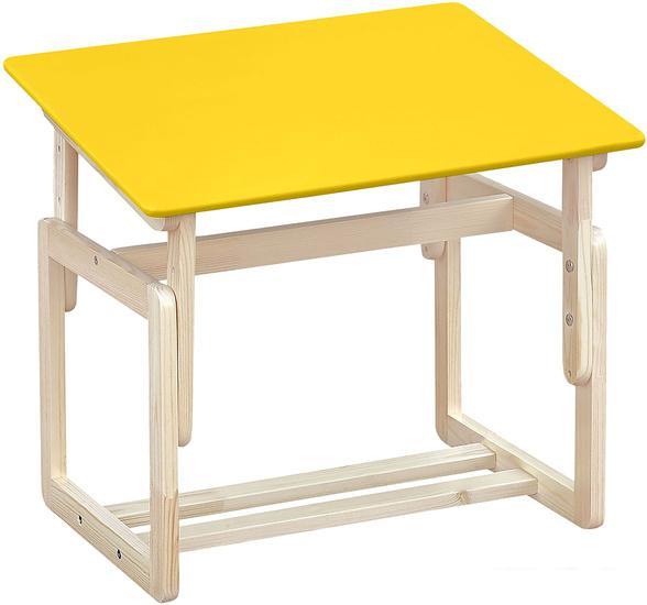 Детский стол Элегия Детский регулируемый (желтый/лак) - фото 1 - id-p224867996