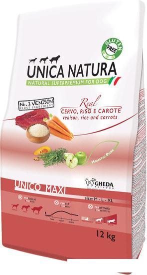 Сухой корм для собак Unica Natura Unico Maxi с олениной, рисом и морковью 12 кг - фото 1 - id-p224844688
