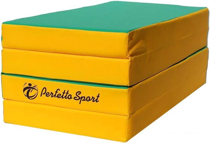 Cпортивный мат Perfetto Sport №5 складной 200x100x10 (зеленый/желтый) - фото 1 - id-p224964076