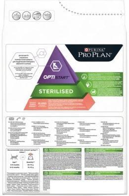 Сухой корм для кошек Pro Plan Sterilised Kitten OptiStart с лососем 1.5 кг - фото 2 - id-p224844731