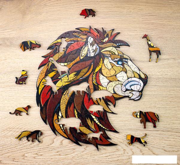 Пазл Eco-Wood-Art Лев в деревянной упаковке