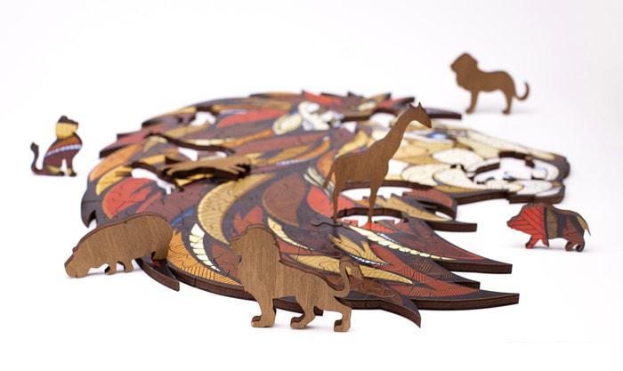 Пазл Eco-Wood-Art Лев в деревянной упаковке - фото 2 - id-p224868042